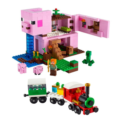LEGO Minecraft The Pig House Playset with Creator 6379821 Winter Holiday Train