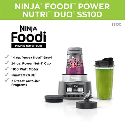 Ninja Foodi SS100 Smoothie Bowl Maker with SharkNinja Smooth Book for Blenders