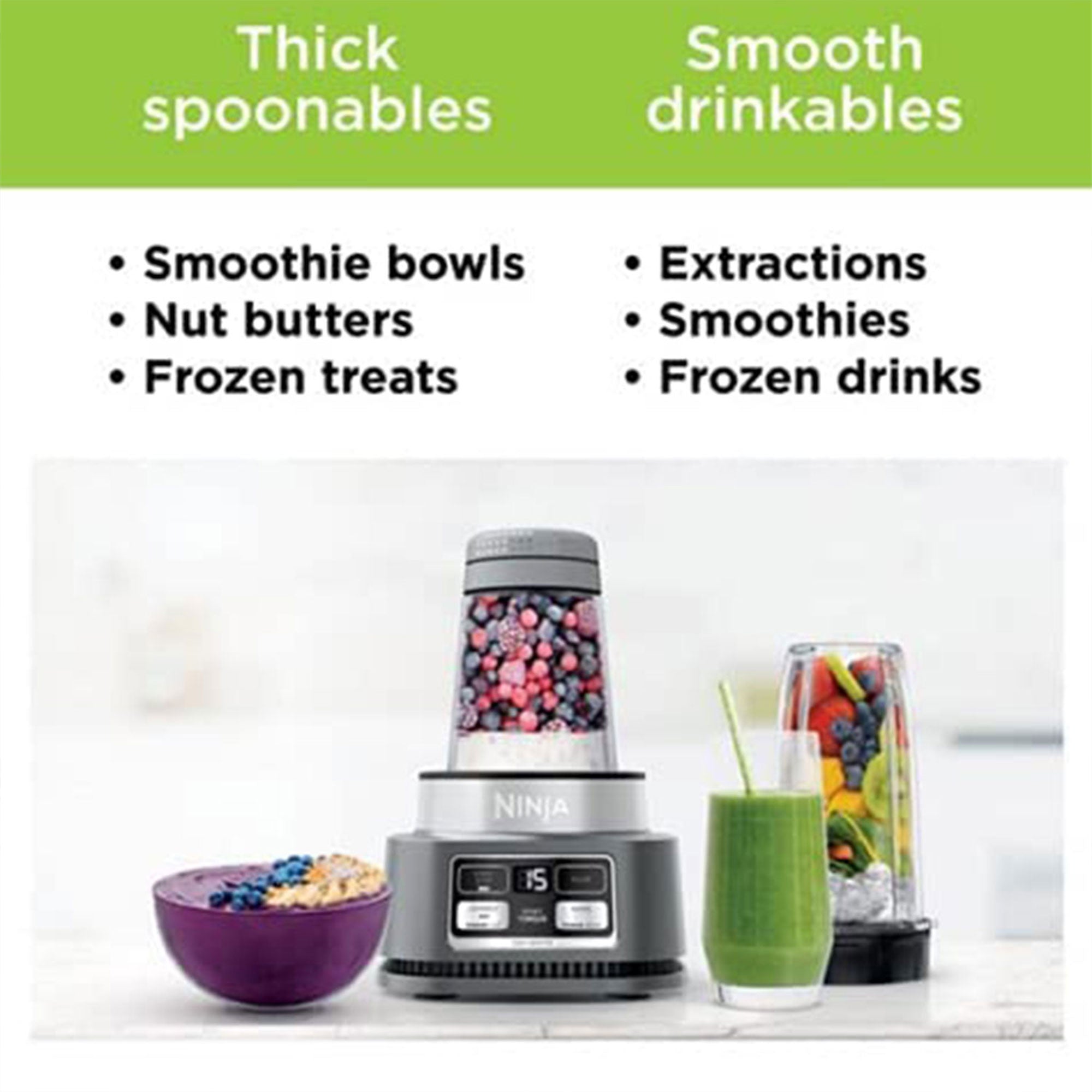 Ninja Foodi SS100 Smoothie Bowl Maker with SharkNinja Smooth Book for Blenders
