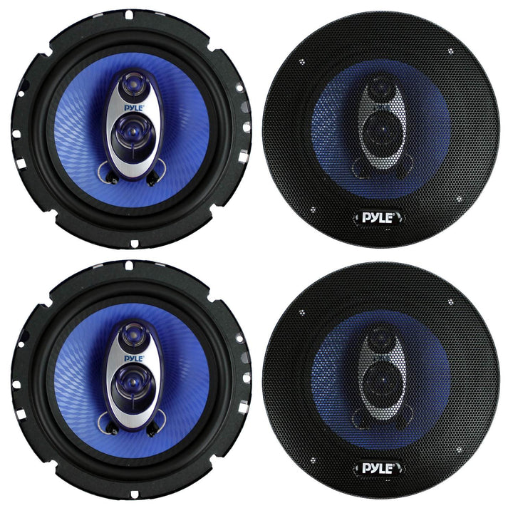 Pyle PL63BL 6.5" 720 Watt 3-Way Car Audio Coaxial Speakers Blue Stereo