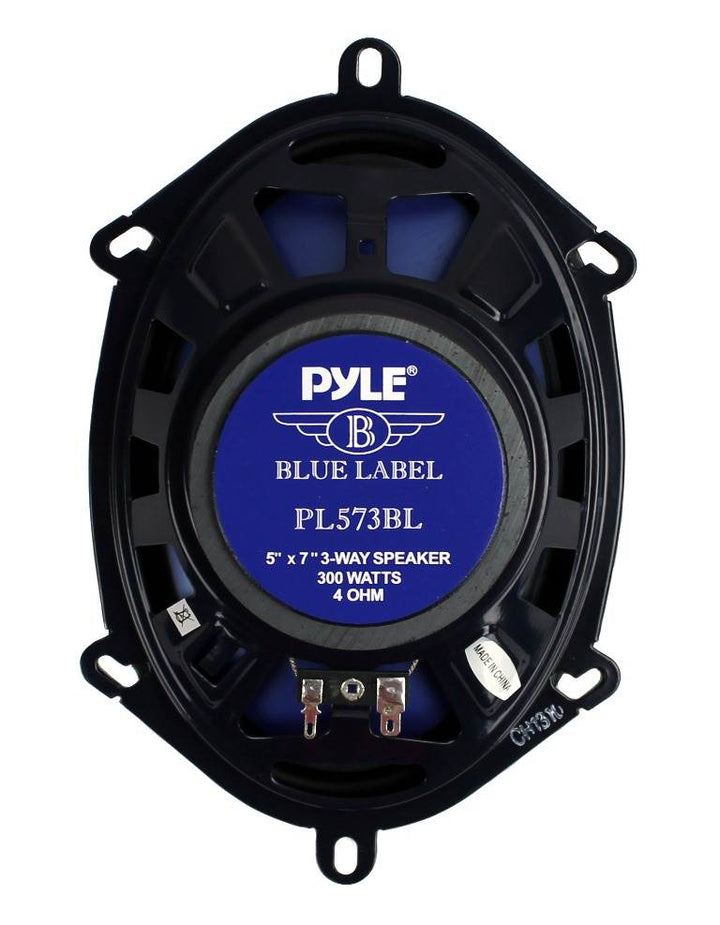 4) New Pyle PL573BL 5x7" 600 Watts 3-Way Car Coaxial Speakers Stereo Blue Four