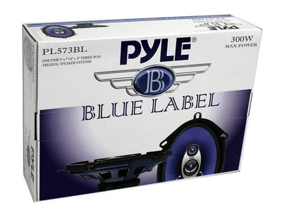 4) New Pyle PL573BL 5x7" 600 Watts 3-Way Car Coaxial Speakers Stereo Blue Four - VMInnovations