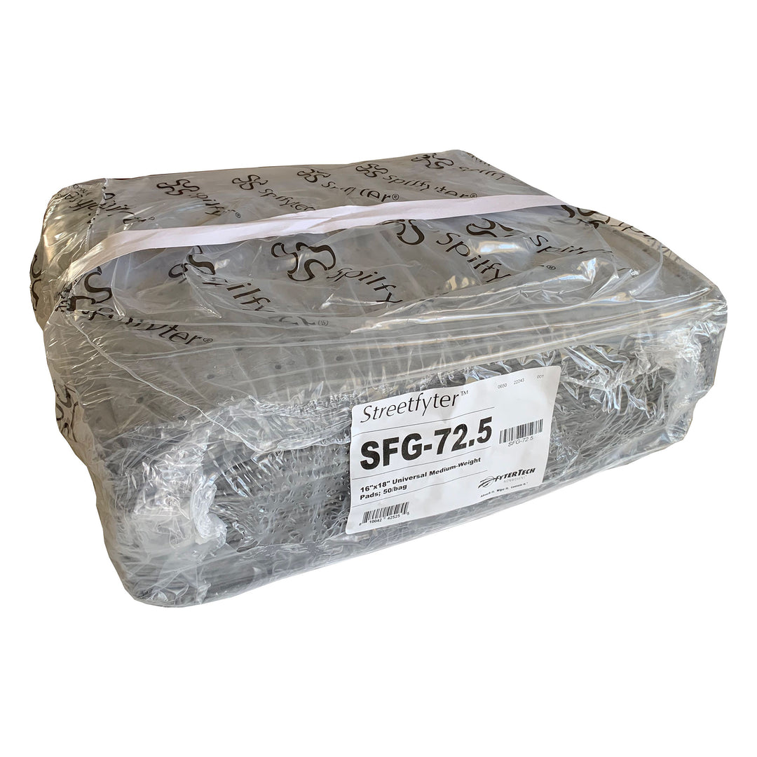 Streetfyter SFG-72.5 Universal 18" x 16" Sorbent Medium Weight Pads, 50 Ct, Gray