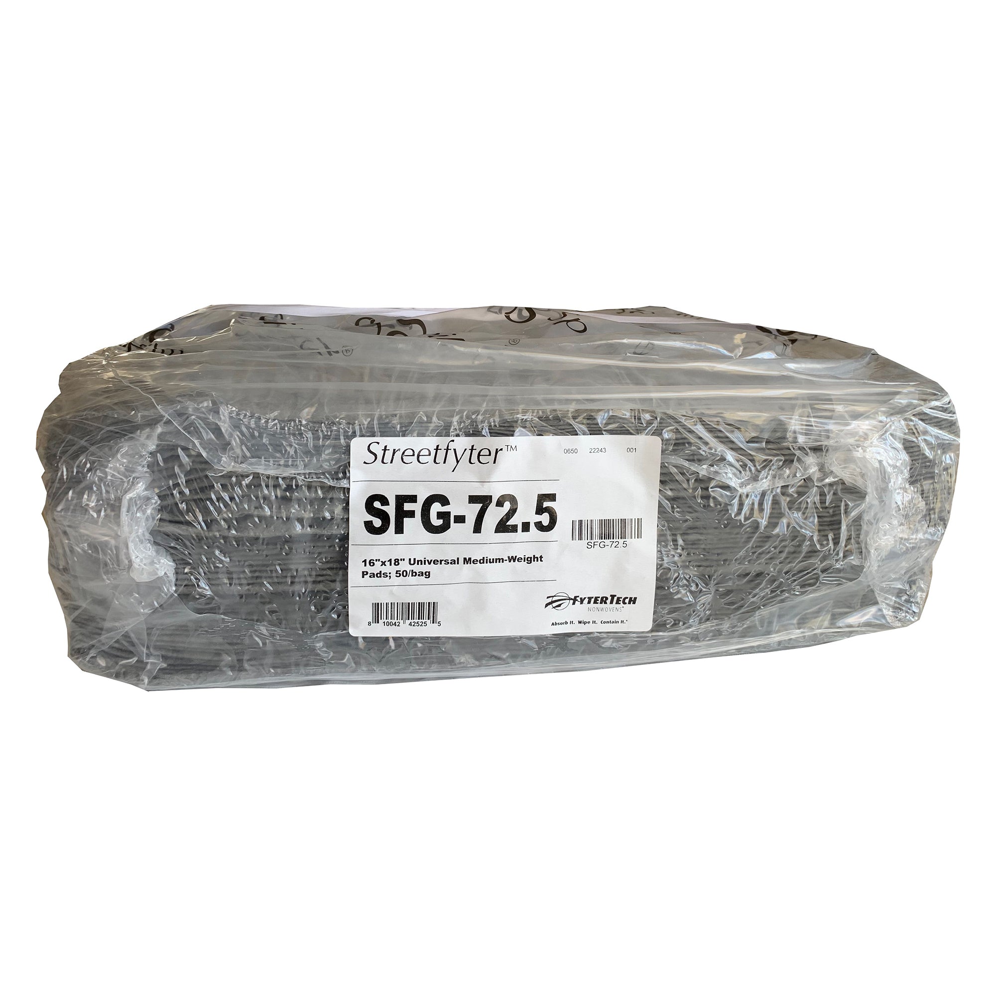 Streetfyter SFG-72.5 Universal 18" x 16" Sorbent Medium Weight Pads, 50 Ct, Gray - VMInnovations
