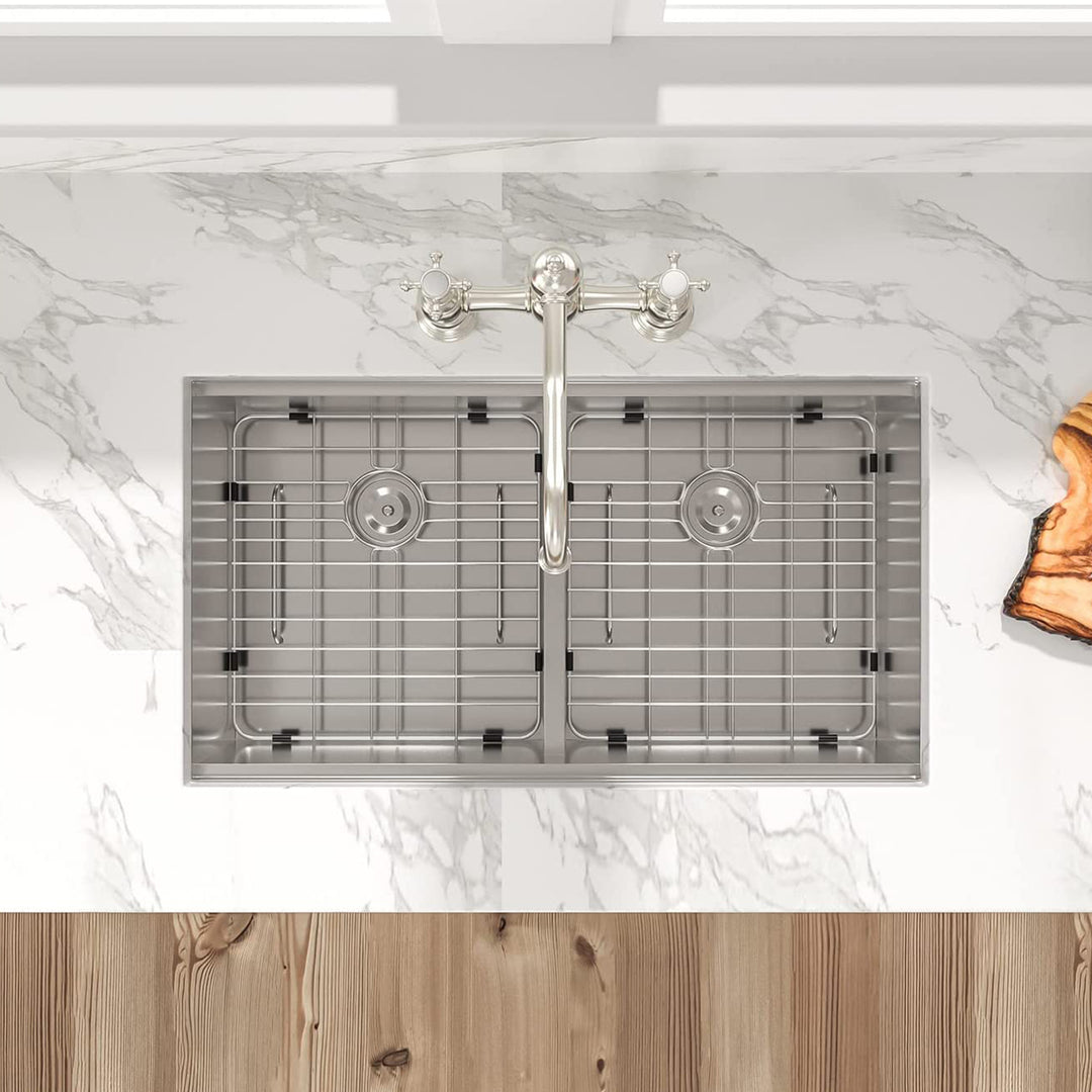 Sarlai 30x22 Inch Undermount Brushed Stainless Steel Double Bowl Sink(For Parts) - VMInnovations