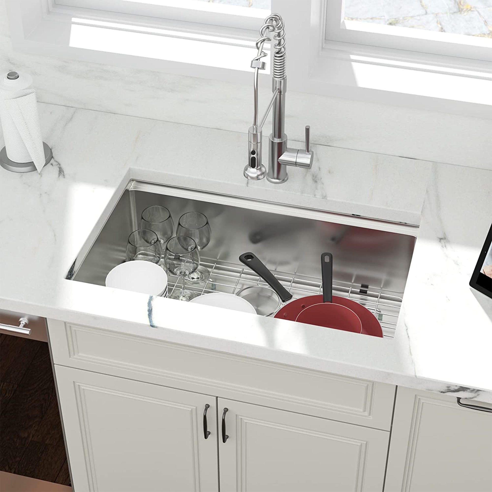 Sarlai 30"x18" Undermount Brushed Stainless Steel Single Bowl Kitchen Sink(Used) - VMInnovations
