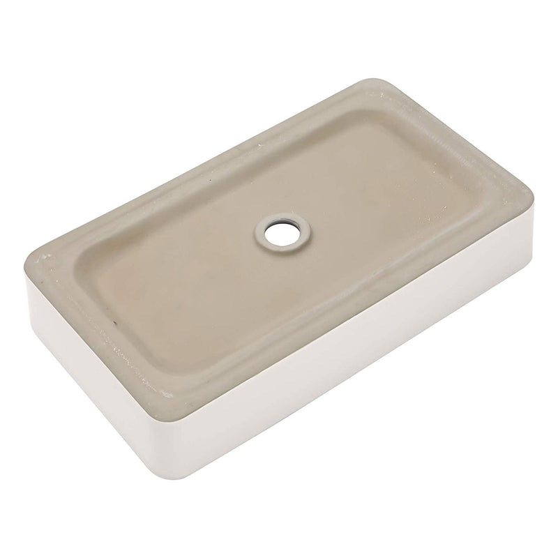 Sarlai 24"x14" Porcelain Ceramic Vessel Bathroom Sink w/ Black Edge (Used)