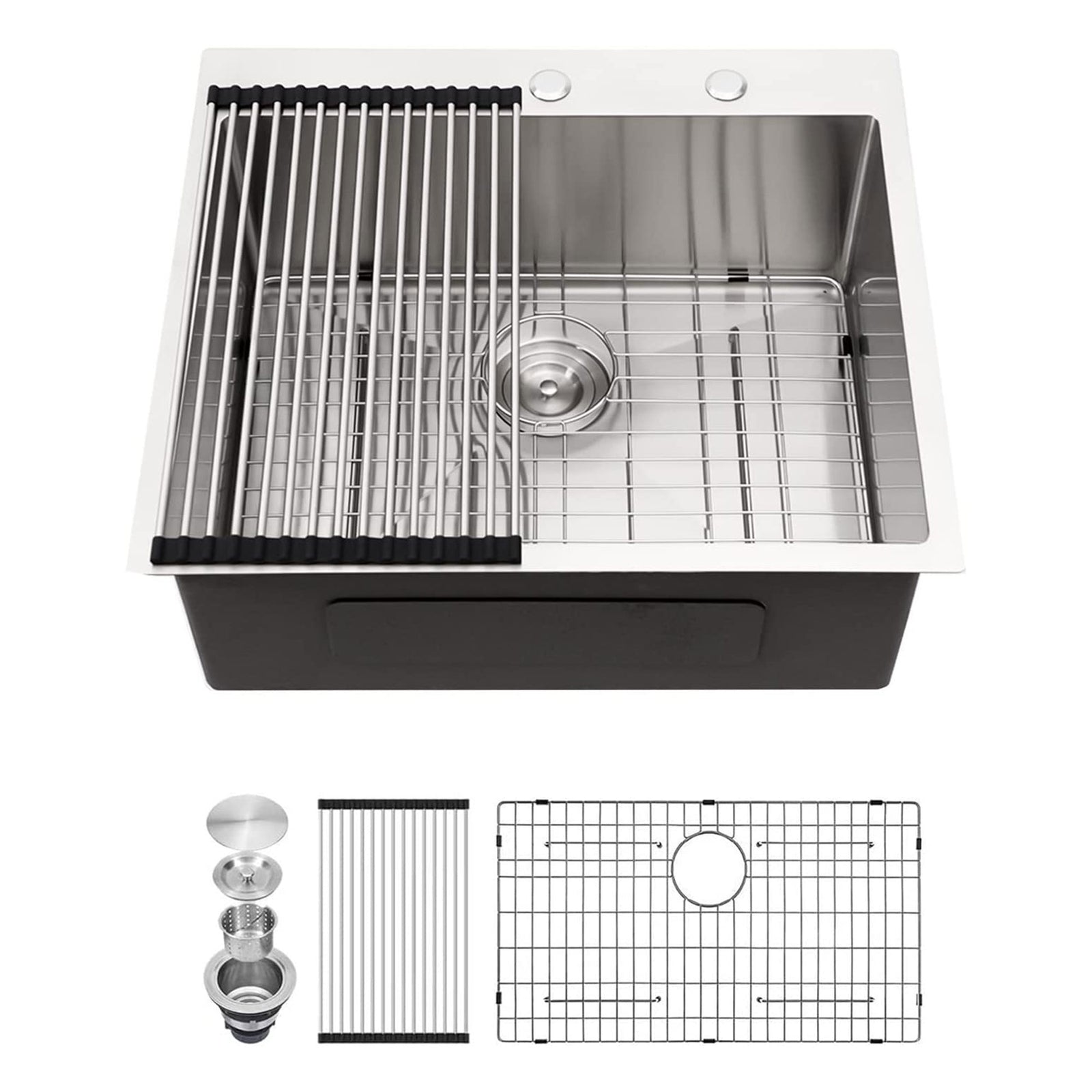 Sarlai 25"x22" Stainless Steel Drop In Single Bowl Kitchen Sink (Used) - VMInnovations