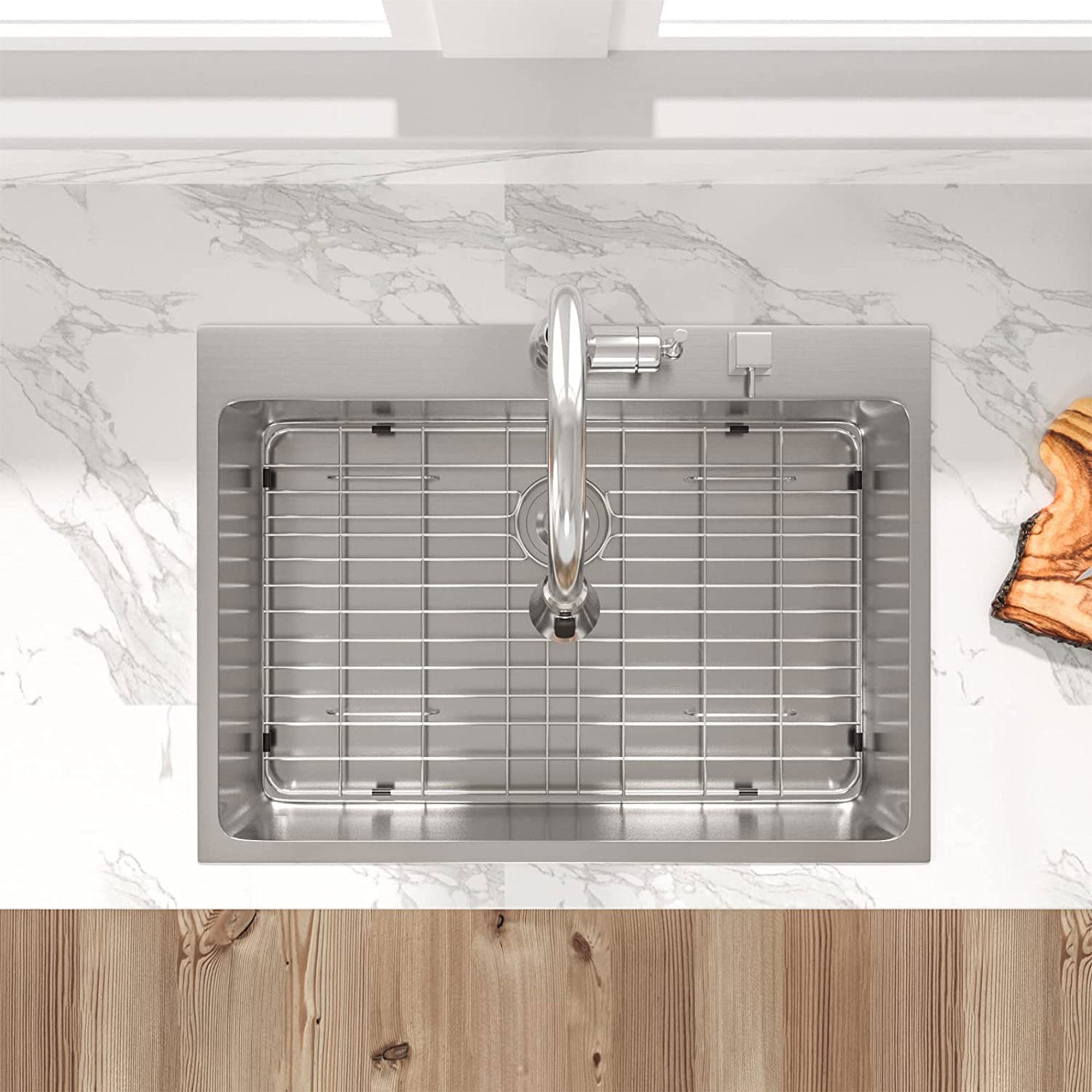 Sarlai 25"x22" Stainless Steel Drop In Single Bowl Kitchen Sink (Used) - VMInnovations