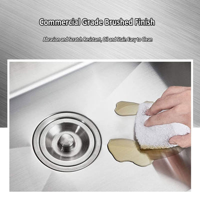28x18 In Undermount Brushed Stainless Steel Single Bowl Kitchen Sink (For Parts) - VMInnovations