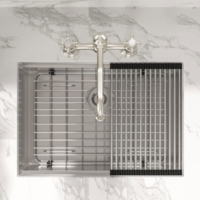 28x18 In Undermount Brushed Stainless Steel Single Bowl Kitchen Sink (For Parts) - VMInnovations
