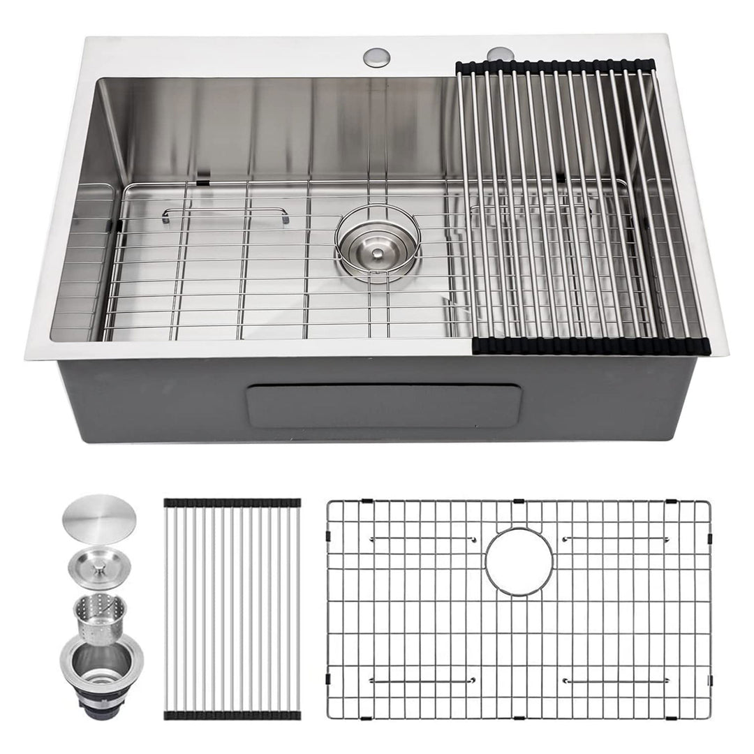 Sarlai ST3022R1 30" Round Corner Deep Single Kitchen Sink, Stainless Steal(Used)