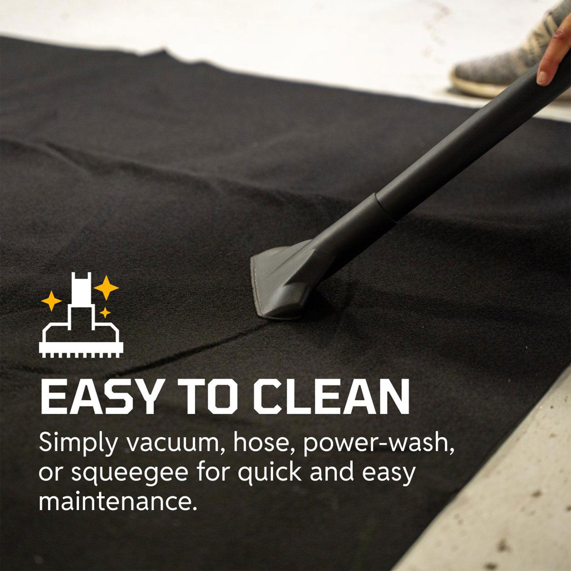 AutoFloorGuard 20ft x 7.3 Foot Large Size Garage Carpet Mat, Black (Open Box) - VMInnovations