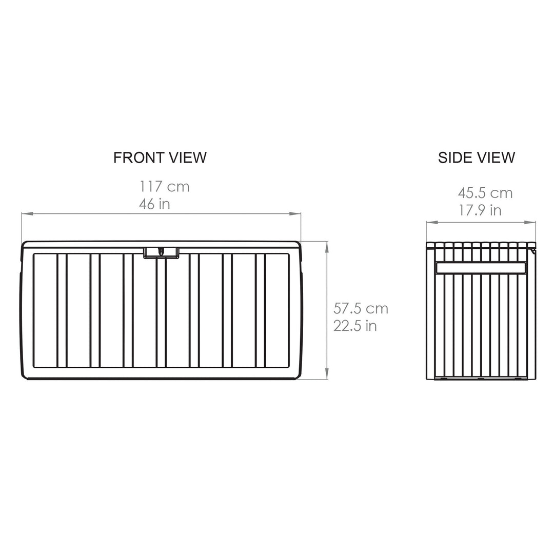 Products Outdoor Backyard Patio Storage Deck Box, 71 Gallon, Gray (Open Box) - VMInnovations