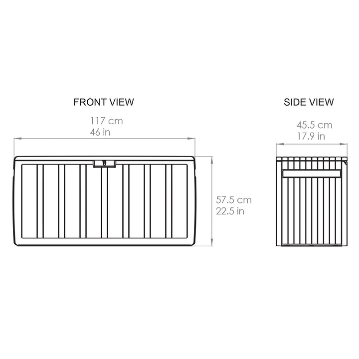 Products Outdoor Backyard Patio Storage Deck Box, 71 Gallon, Gray (Open Box) - VMInnovations