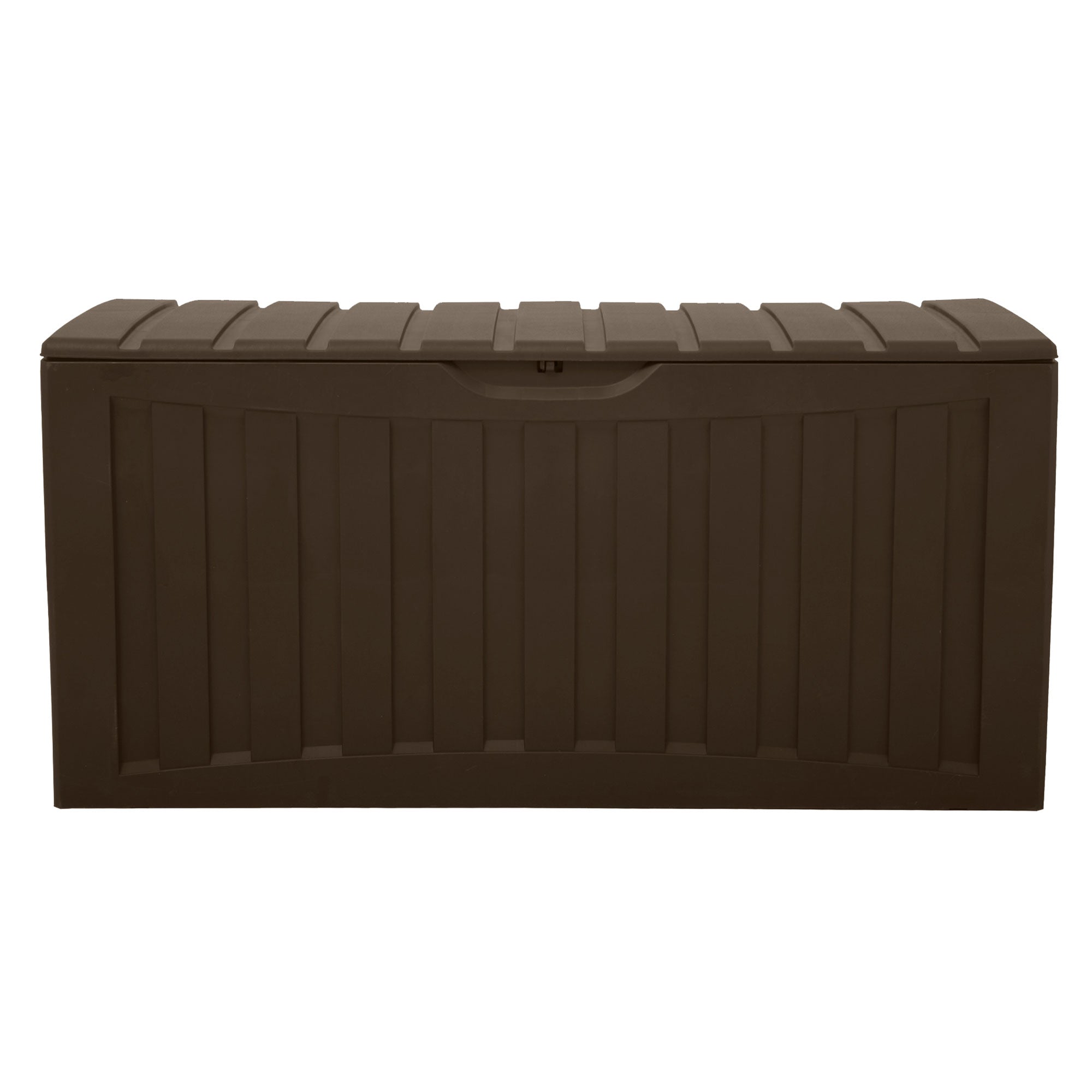 Plastic 90 Gal Outdoor Locking Storage Bin Deck Box, Brown (Used) - VMInnovations