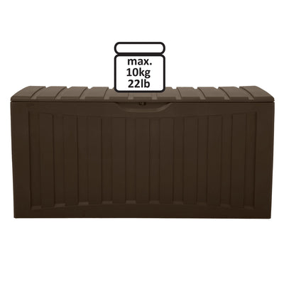 Plastic 90 Gal Outdoor Locking Storage Bin Deck Box, Brown (Used)