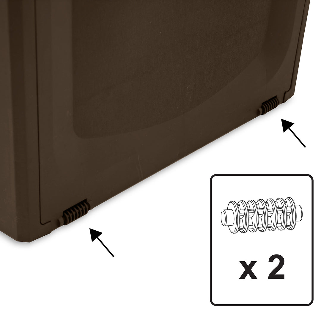 Plastic 90 Gal Outdoor Locking Storage Bin Deck Box, Brown (Open Box) - VMInnovations