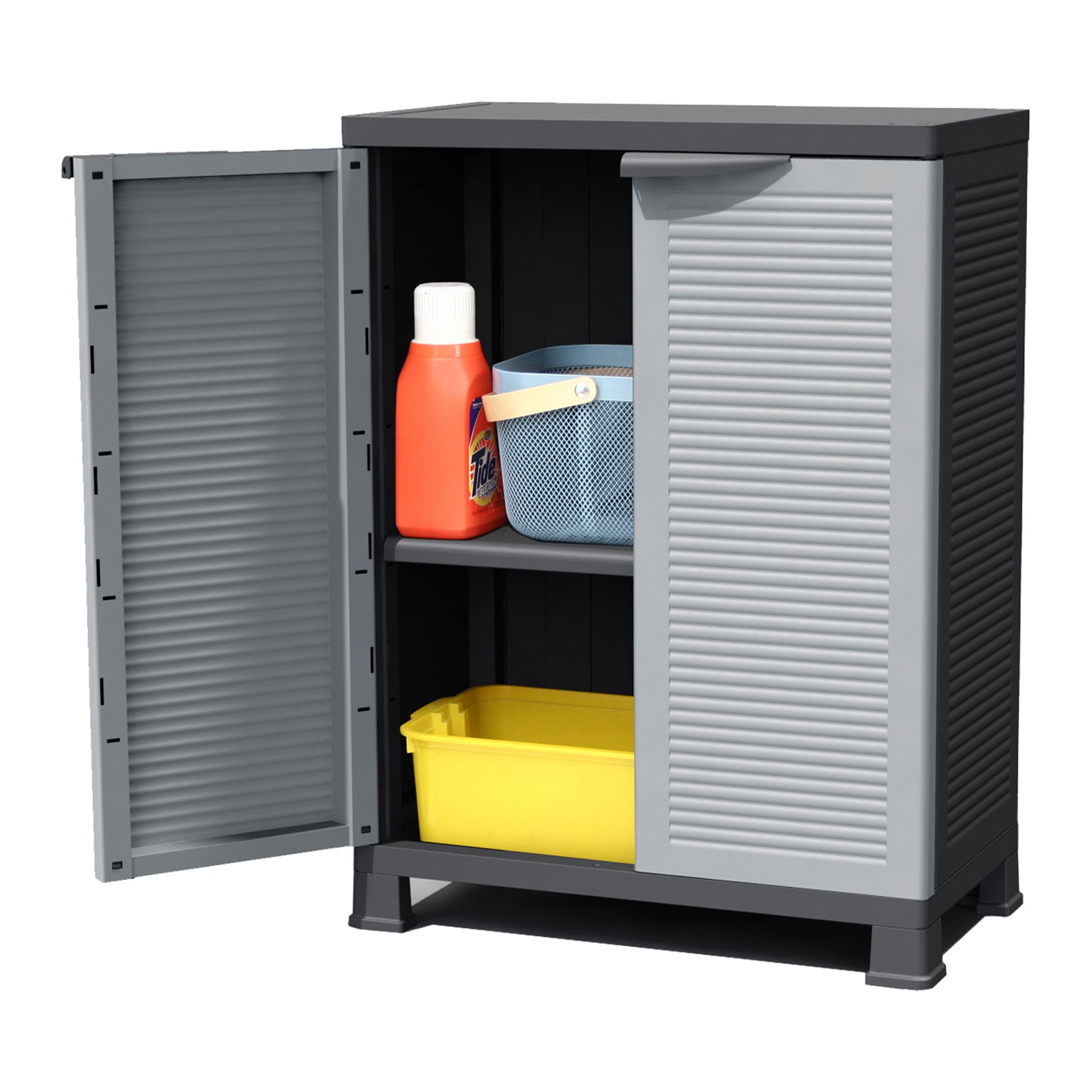 RAMQuality Products PRESTIGE Adjustable 1 Shelf Storage Cabinet, Gray(Open Box) - VMInnovations
