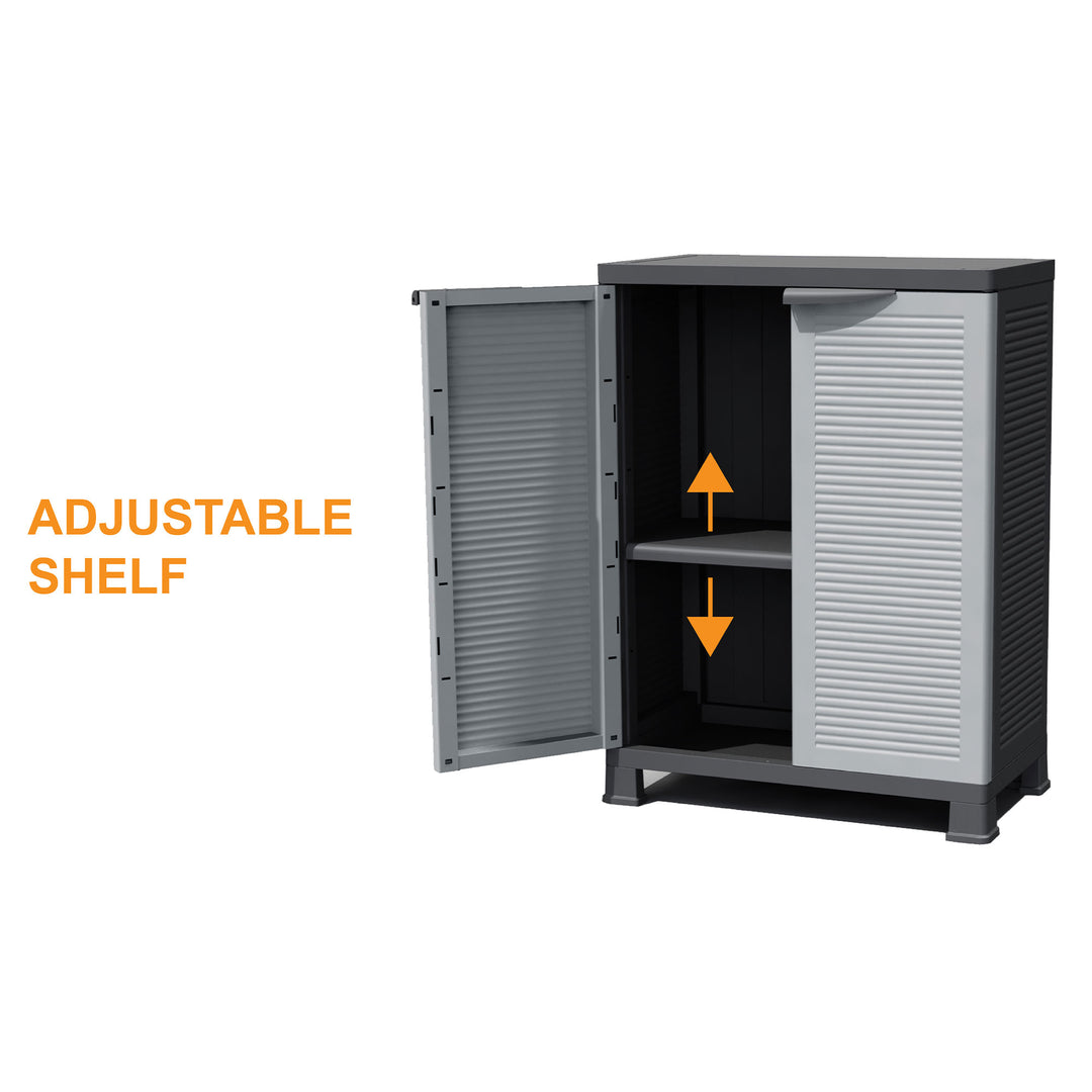 RAM Quality Products PRESTIGE Adjustable 1 Shelf Storage Utility Cabinet, Gray - VMInnovations