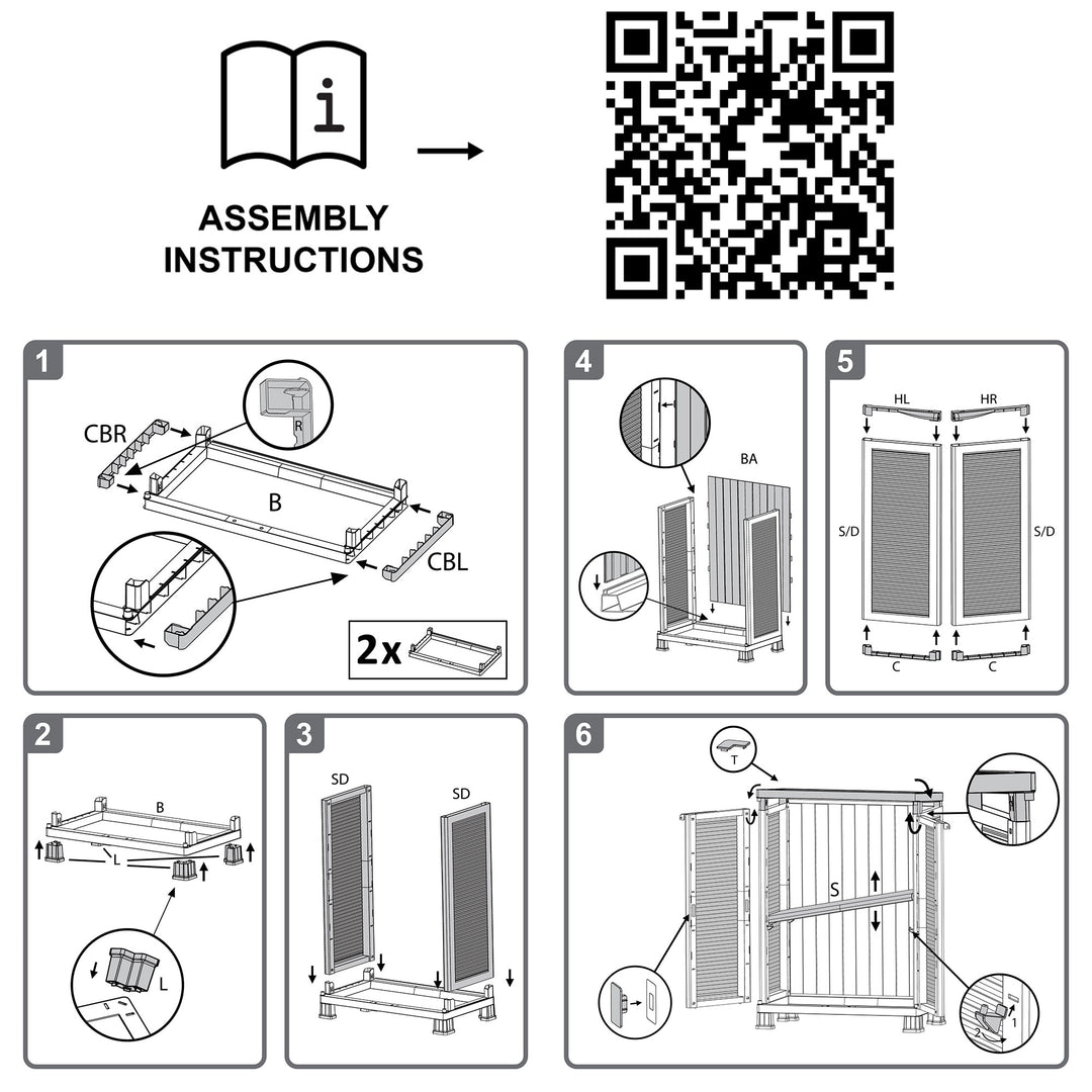 RAM Quality Products PRESTIGE Adjustable 1 Shelf Storage Utility Cabinet, Gray - VMInnovations