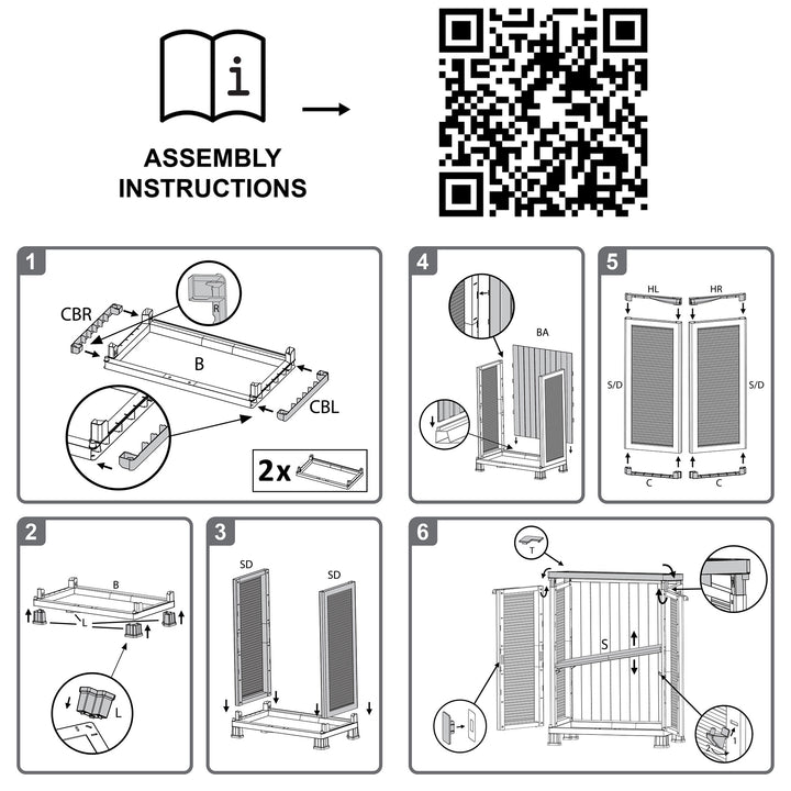 RAM Quality Products PRESTIGE Adjustable 1 Shelf Storage Utility Cabinet, Gray - VMInnovations