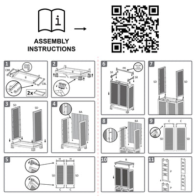 RAM Quality Products 4 Shelf Adjustable Storage Utility Cabinet, Gray (Open Box)