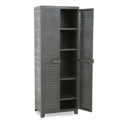 ELITE Adjustable 4 Shelf Storage Utility Cabinet, Dark Gray (Used) - VMInnovations