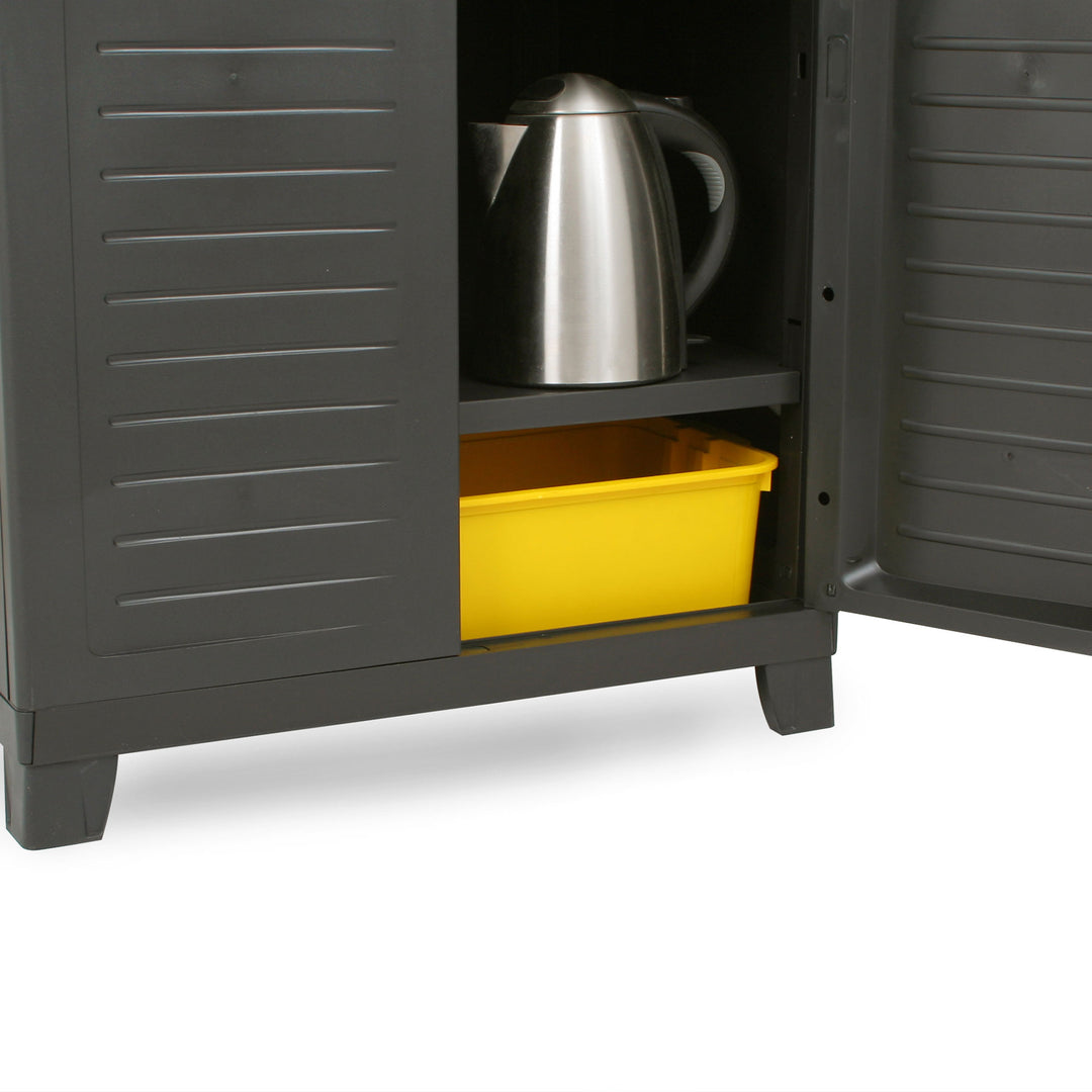 ELITE Adjustable 4 Shelf Storage Utility Cabinet, Dark Gray (Used) - VMInnovations