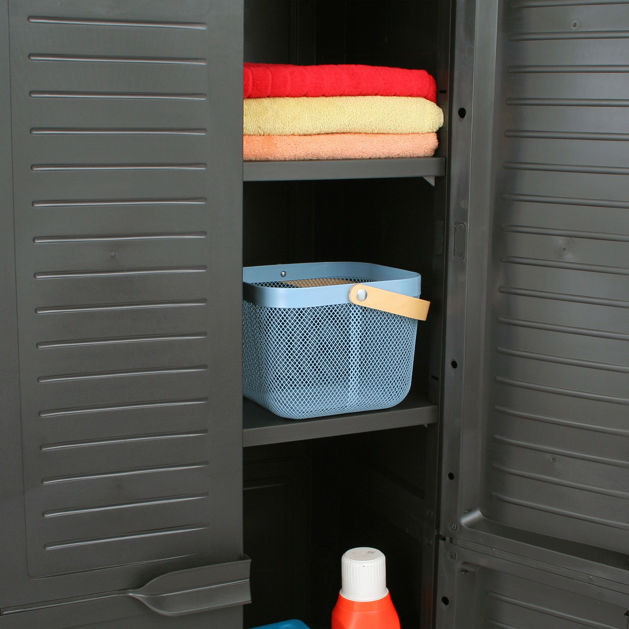 ELITE Adjustable 4 Shelf Storage Utility Cabinet, Dark Gray (Used) - VMInnovations