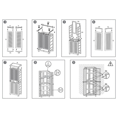 RAM Quality Products ELITE Adjustable 4 Shelf Storage Utility Cabinet, Dark Gray - VMInnovations