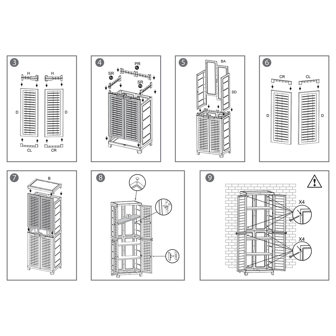 RAM Quality ELITE Adjustable 4 Shelf Storage Utility Cabinet,Gray(For Parts)