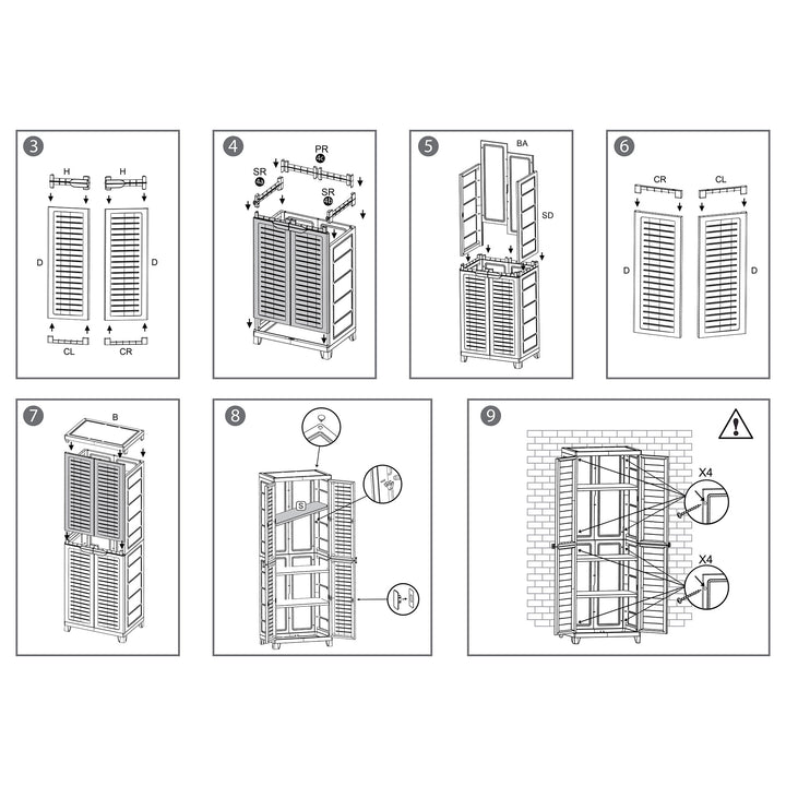 RAM Quality ELITE Adjustable 4 Shelf Storage Utility Cabinet,Gray(For Parts)