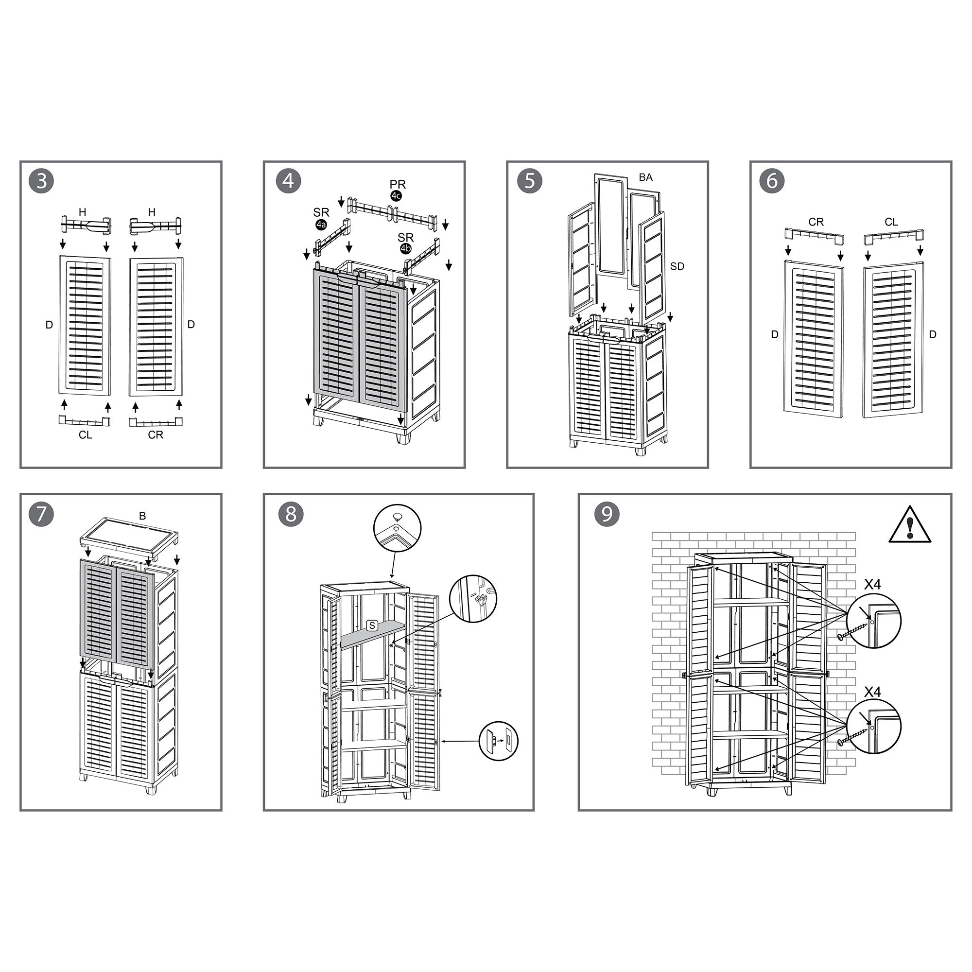 ELITE Adjustable 4 Shelf Storage Utility Cabinet, Dark Gray (Used) - VMInnovations