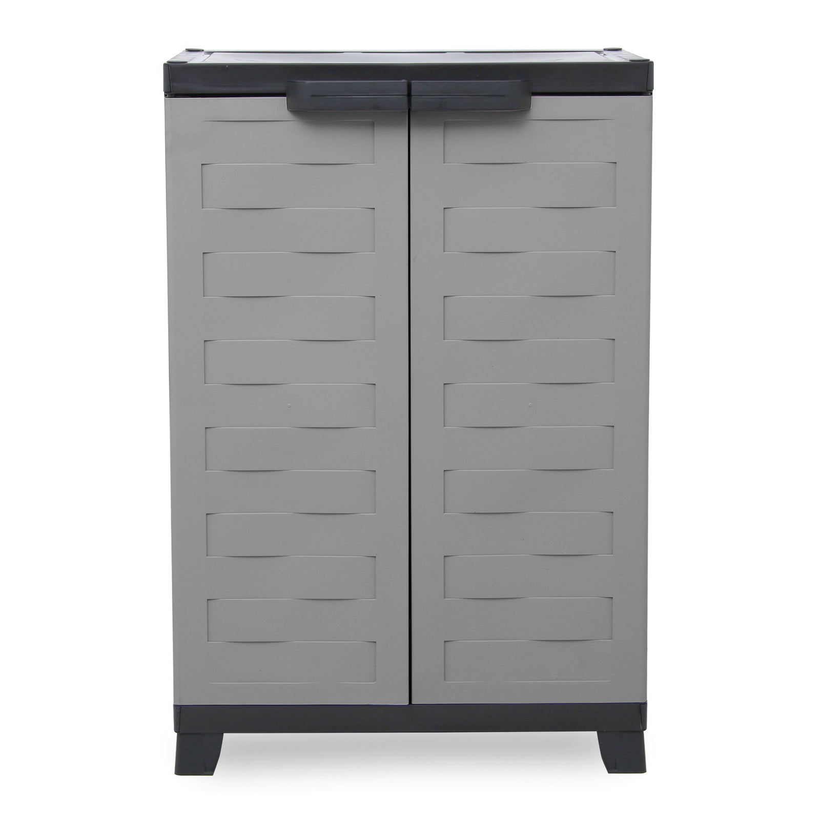 RAM Quality Products PREMIUM Utility 2 Shelf Lockable Storage Cabinet, Gray - VMInnovations