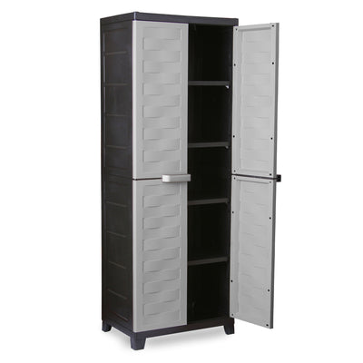 RAM Quality Products PREMIUM 4 Shelf Lockable Storage Utility Cabinet, Gray - VMInnovations