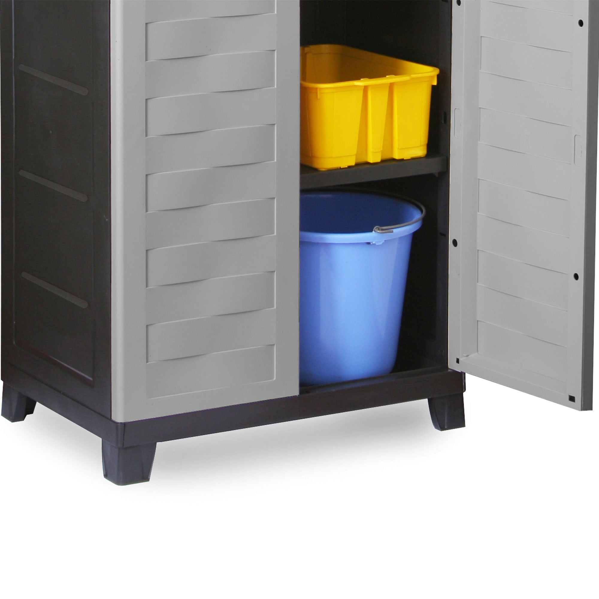 RAM Quality Products PREMIUM 4 Shelf Lockable Storage Utility Cabinet, Gray - VMInnovations