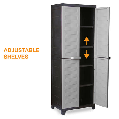 RAM Quality Products PREMIUM 4 Shelf Lockable Storage Utility Cabinet, Gray - VMInnovations