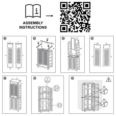RAM Quality Products PREMIUM 4 Shelf Lockable Storage Utility Cabinet, Gray - VMInnovations