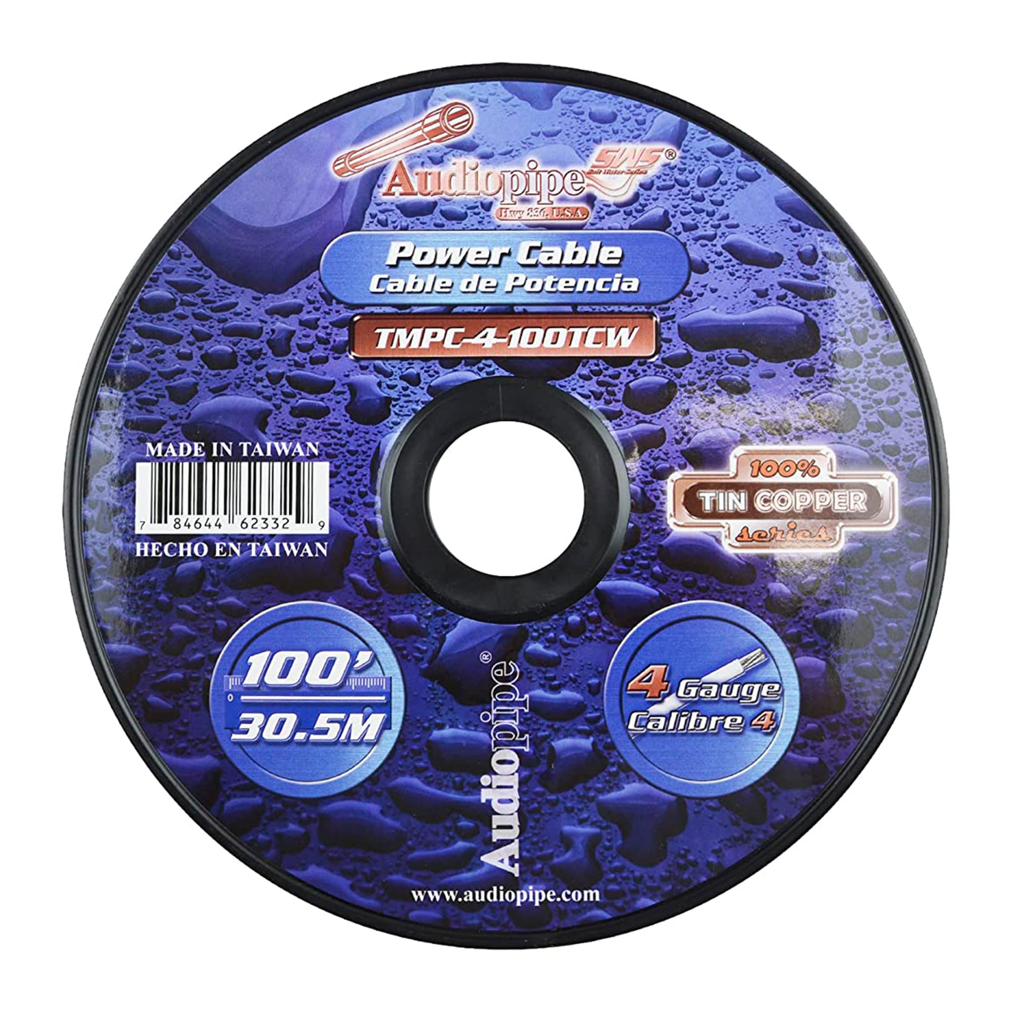 Audiopipe TMPC-4-100TCW Marine Grade 4 Gauge Tinned Copper Wire, 100 Feet, White