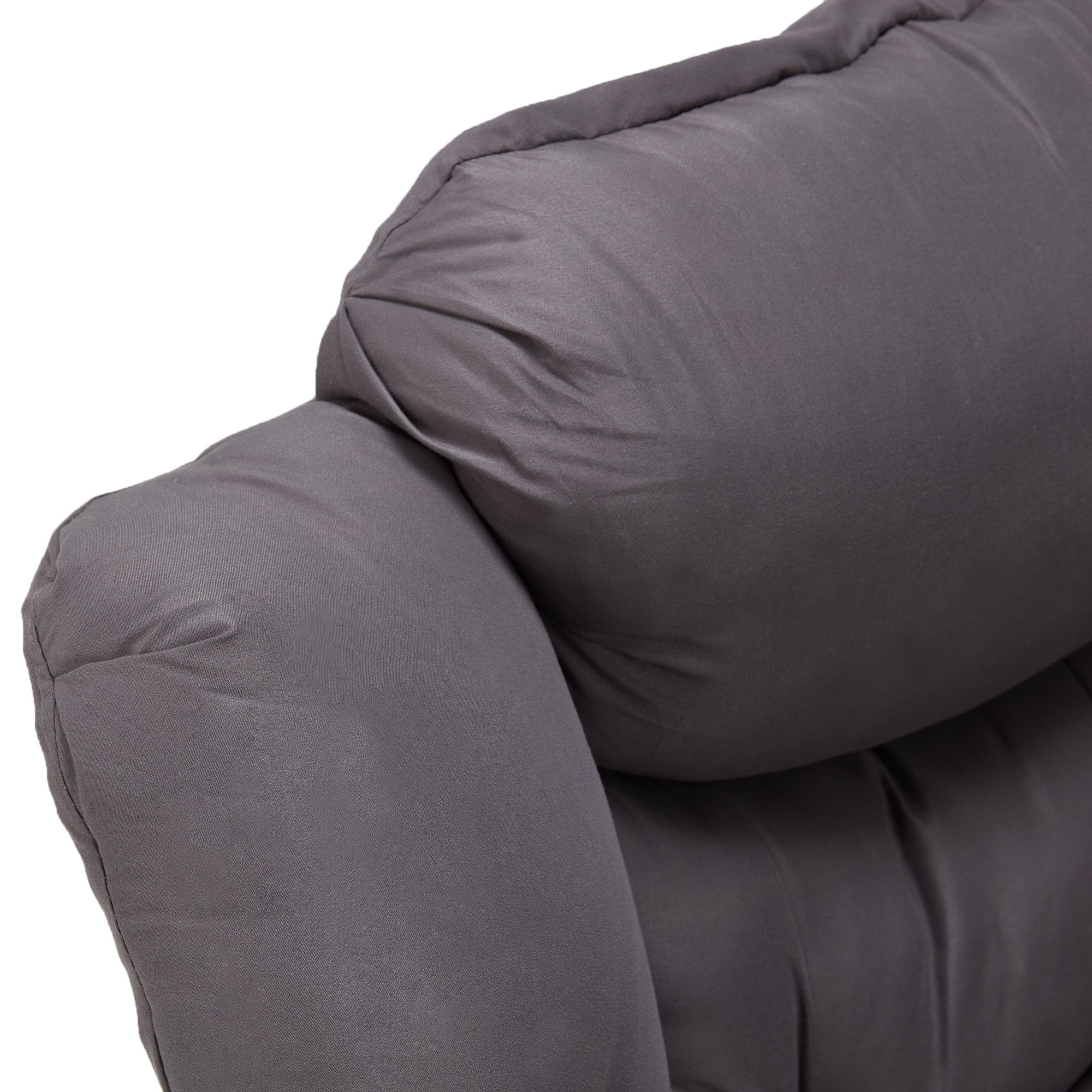 JOMEED Modern Plush Fabric Lazy Accent Chair with Armrests and Side Pocket, Grey - VMInnovations