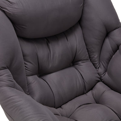 JOMEED Modern Plush Fabric Lazy Accent Chair with Armrests and Side Pocket, Grey - VMInnovations