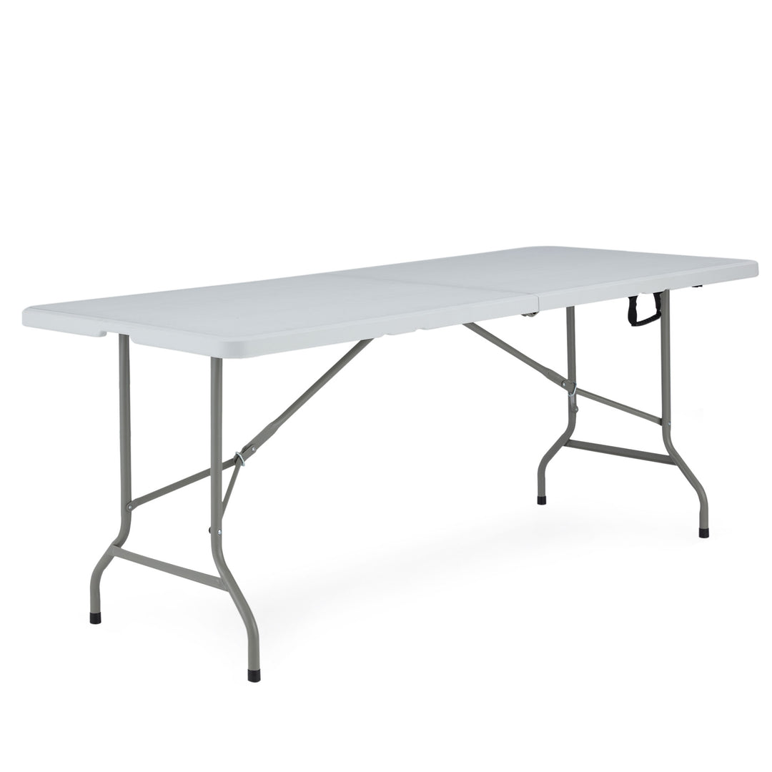 JOMEED 6 Foot Portable Plastic Folding Multipurpose Table, White (Open Box)