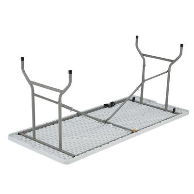 JOMEED 6 Foot Portable Plastic Folding Multipurpose Table, White (Open Box) - VMInnovations
