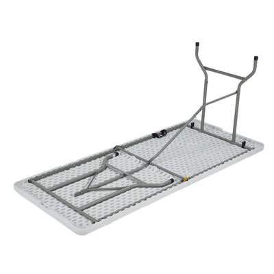 JOMEED 6 Foot Portable Plastic Folding Multipurpose Table, White (Open Box) - VMInnovations