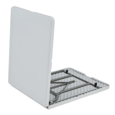 JOMEED 6 Foot Portable Plastic Folding Multipurpose Utility Picnic Table, White
