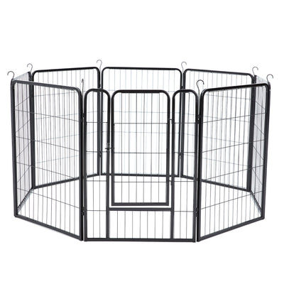 JOMEED Indoor & Outdoor 8-Panel, 32" High Dog Playpen w/Door, Black (For Parts)