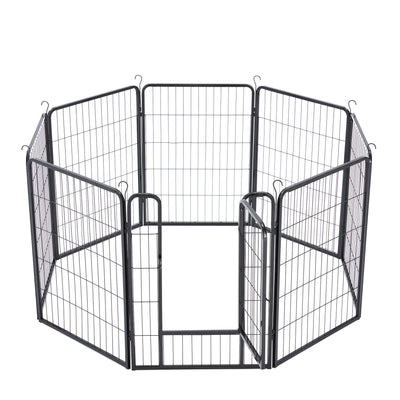 JOMEED Indoor & Outdoor 8-Panel, 32" High Dog Playpen w/Door, Black (For Parts)