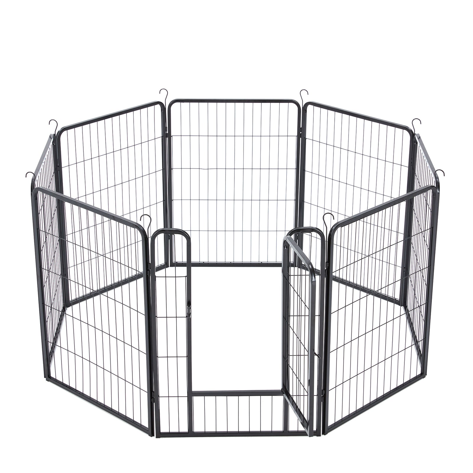 JOMEED Indoor & Outdoor 8-Panel, 32-Inch High Pet Playpen w/Door,Black(Open Box) - VMInnovations