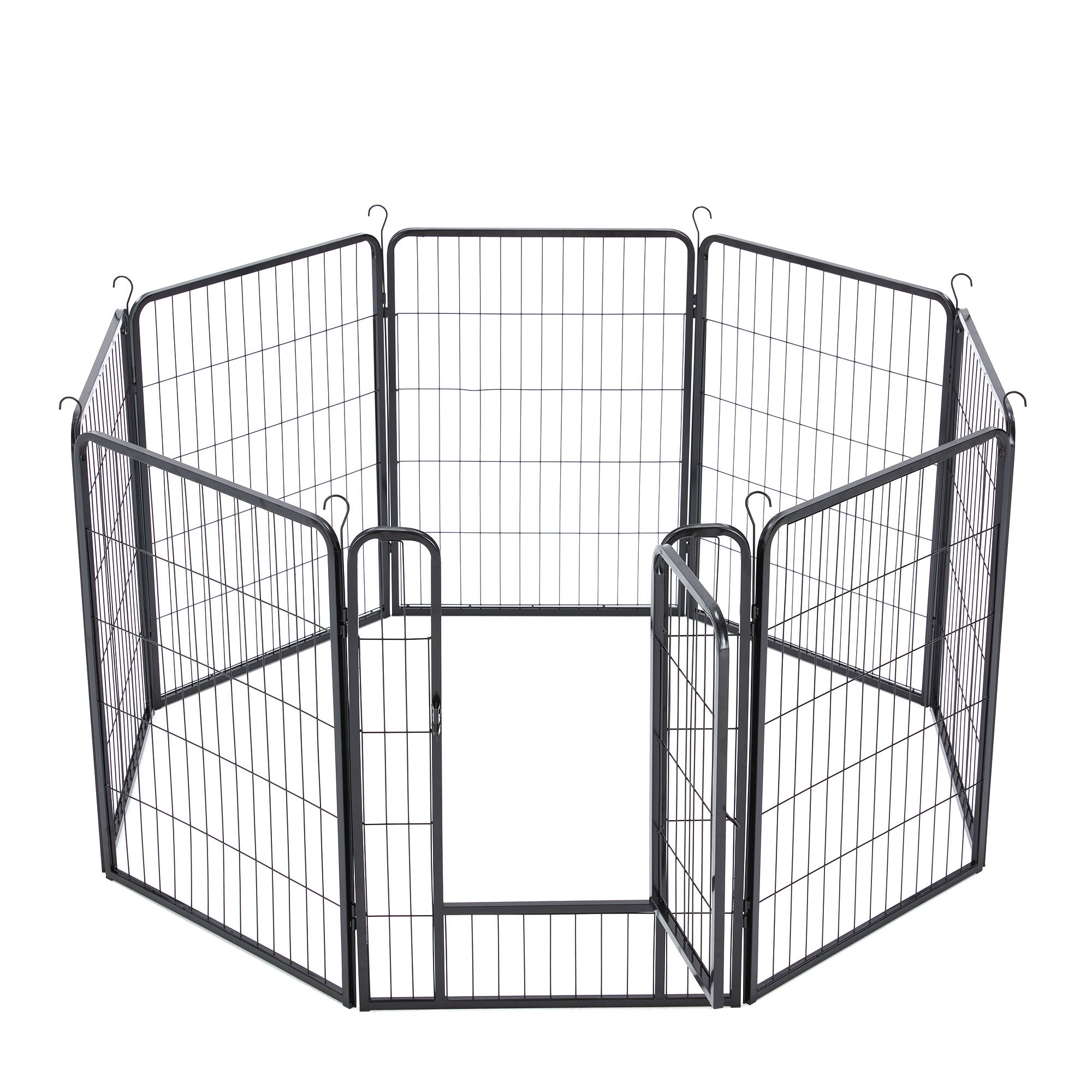 JOMEED Indoor & Outdoor 8-Panel, 32" High Dog Playpen w/Door, Black (For Parts) - VMInnovations
